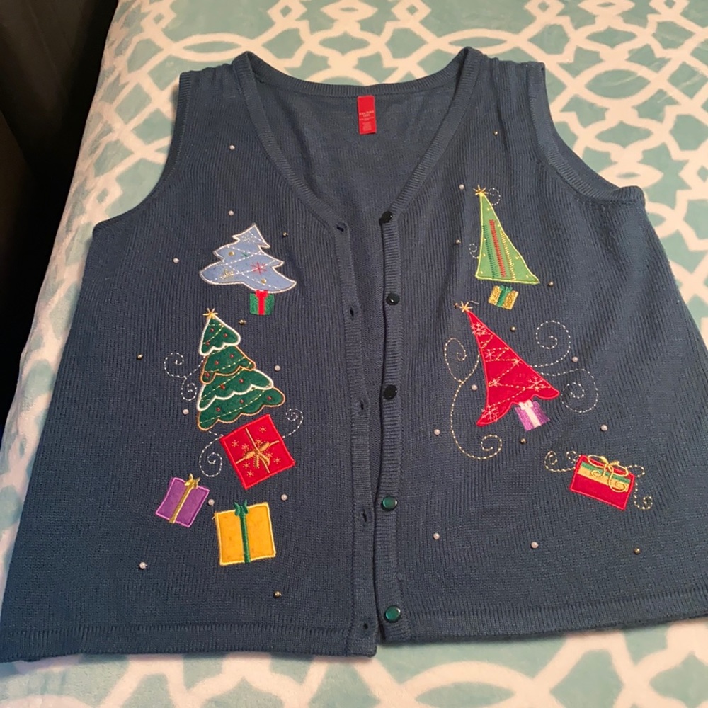 Green Christmas Sweater Vest XXL
